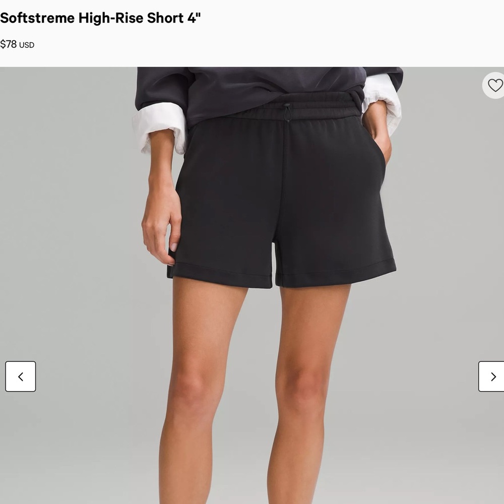 Lululemon Softstreme Women's High-Rise Black Shorts Athletic Athlesuire